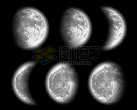逼真的月球月相变化图341254png矢量图片素材