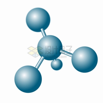 蓝色的分子结构图png图片免抠矢量素材