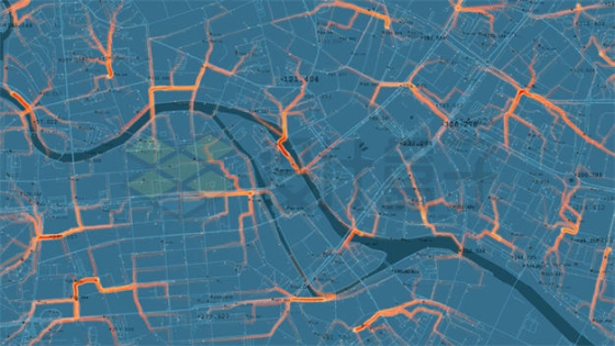暗黑风格的城市地图和路径1815317矢量图片免抠素材