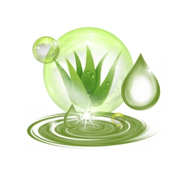 芦荟和绿色气泡水波涟漪520011免抠图片素材