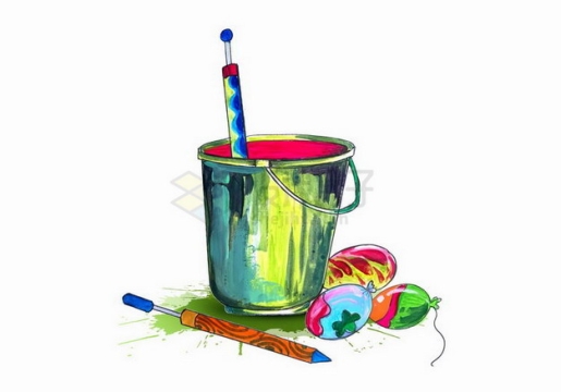 彩色油漆桶涂鸦粉末png图片免抠矢量素材