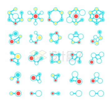 25款彩色线条分子结构示意图5818710矢量图片免抠素材