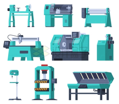 各种绿色的工厂机械生产设备9490884矢量图片免抠素材