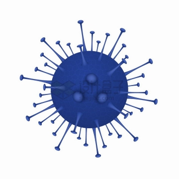 一个深蓝色的病毒细菌细胞png图片免抠矢量素材
