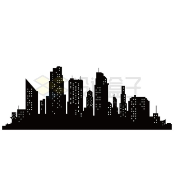 黑色的城市地平线建筑物图案7201393矢量图片免抠素材