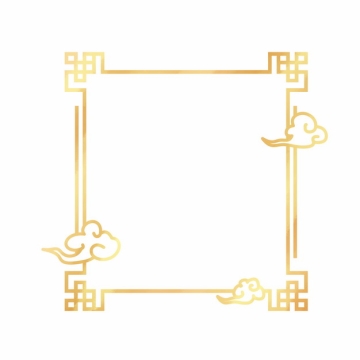 金色中国风正方形边框856660png图片素材