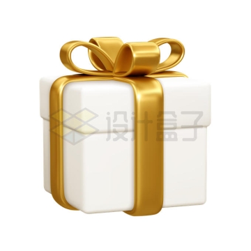 白色和金色的礼物盒3D模型6529936矢量图片免抠素材