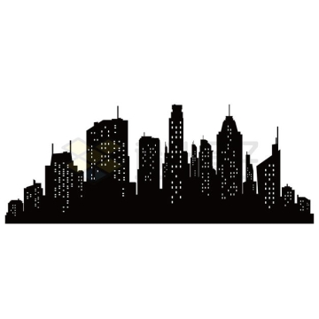 黑色的城市天际线建筑物图案7779917矢量图片免抠素材
