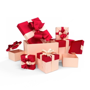 一大堆包装精美的红色和粉红色礼物盒673390png图片免抠素材
