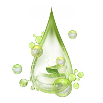 绿色水滴中的芦荟护肤品广告插画739447免抠图片素材
