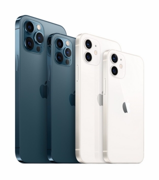 蓝色和白色的苹果iPhone 12 Pro手机png免抠图片素材534923