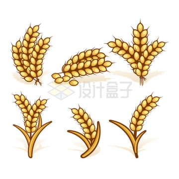 各种卡通风格金色的麦穗小麦3722871矢量图片免抠素材