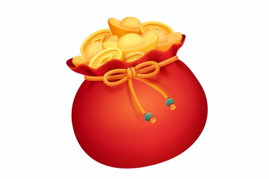 新年春节红色红包中装满了金币和金元宝7833406矢量图片免抠素材