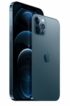 正面和背面的蓝色苹果iPhone 12 Pro手机png免抠图片素材597358