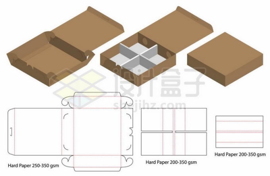 一个纸盒子包装展开图设计折叠方法4652344矢量图片免抠素材