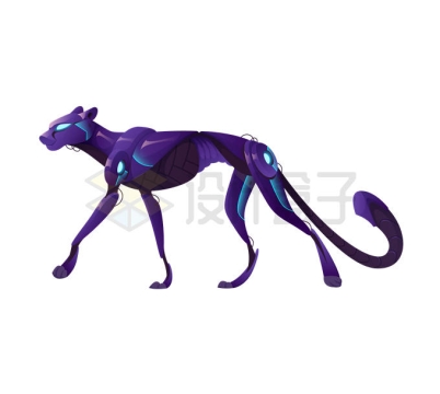 科幻风格紫色机器猎豹机械动物2706649矢量图片免抠素材
