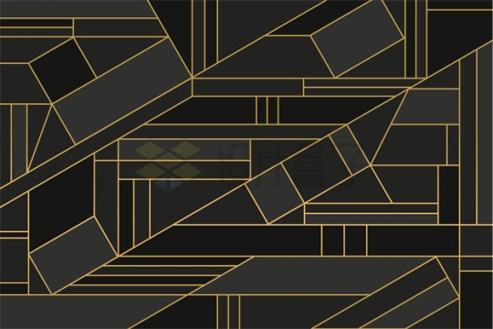 金色线条组成的抽象黑色背景图7976096矢量图片免抠素材
