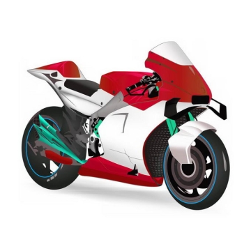 3D立体风格红色白色摩托车6098052免抠图片素材