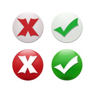  Two red cross green check round crystal buttons 486164PSD picture free material