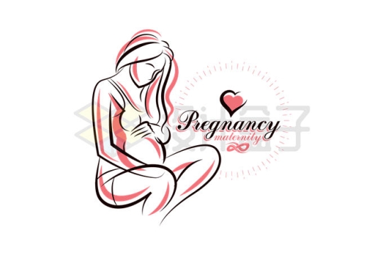 手绘涂鸦风格孕妇怀孕月子中心月嫂公司logo标志设计方案8134081矢量图片免抠素材