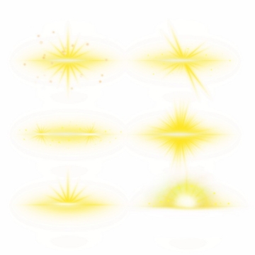 6款黄色光芒效果发光感光效果装饰295721PSD免抠图片素材