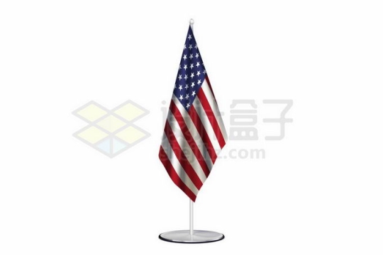 落地美国国旗星条旗带杆桌面摆件4017588矢量图片免抠素材