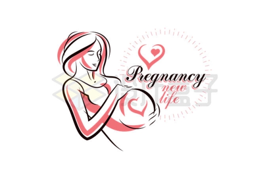 手绘涂鸦风格孕妇怀孕月子中心月嫂公司logo标志设计方案9677103矢量图片免抠素材