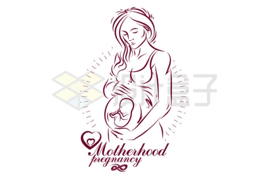 手绘线条风格孕妇怀孕月子中心月嫂公司logo标志设计方案2121716矢量图片免抠素材