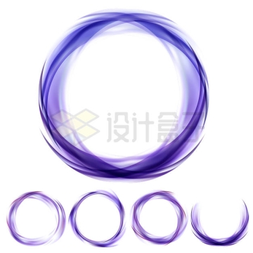 5款抽象紫色圆环圆圈装饰8475105矢量图片免抠素材
