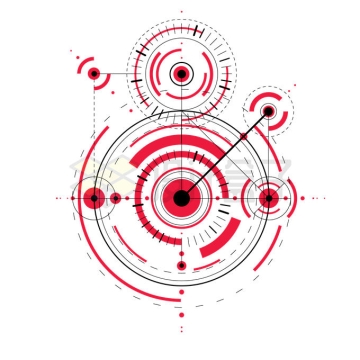 科技风格红色圆环装饰图案5120739矢量图片免抠素材
