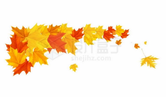 秋天里红色黄色枫叶装饰8332542免抠图片素材