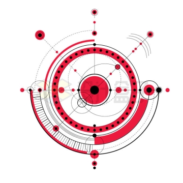 科技风格红色圆环装饰图案2876509矢量图片免抠素材