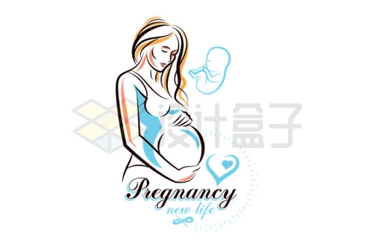 手绘涂鸦风格孕妇怀孕月子中心月嫂公司logo标志设计方案3990915矢量图片免抠素材