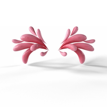 创意3D立体粉红色抽象对称液滴装饰图案685316png图片素材