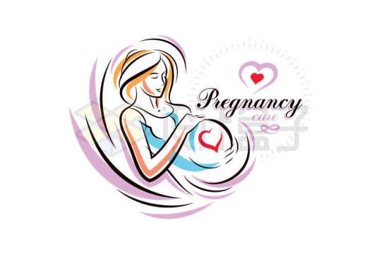 手绘涂鸦风格孕妇怀孕月子中心月嫂公司logo标志设计方案1151253矢量图片免抠素材