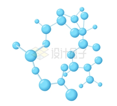 蓝色小球组成的高分子结构示意图5247009矢量图片免抠素材
