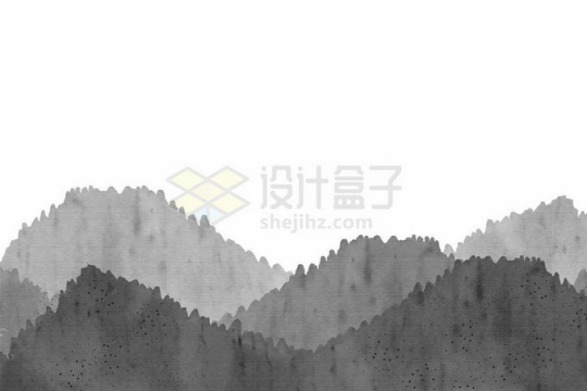  Gray mountains and mountains Chinese ink painting style illustration 7962056 vector pictures free of cutting materials