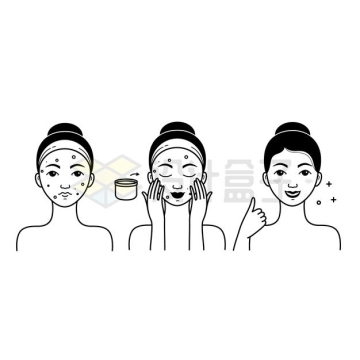  Line Beauty Acne Removing and Skin Care Process Diagram 3769998 Vector Image Free Material