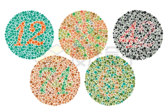 5款红绿色盲测试图色弱检测图7087305矢量图片免抠素材