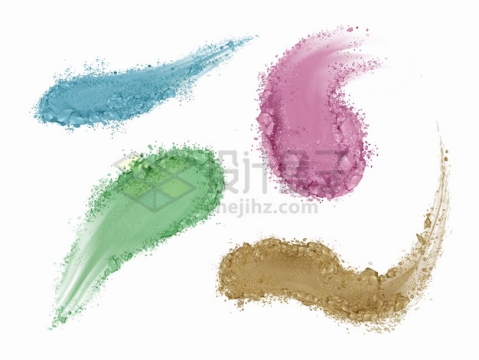彩色粉末粉底涂抹笔触效果化妆品美妆品png图片素材