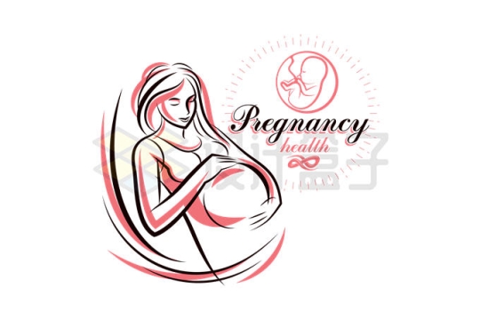 手绘涂鸦风格孕妇怀孕月子中心月嫂公司logo标志设计方案1939005矢量图片免抠素材