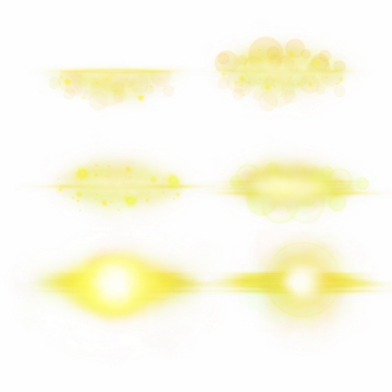 6款黄色光芒效果发光感光效果装饰559279PSD免抠图片素材