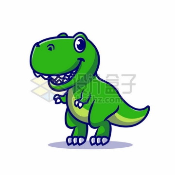 超可爱的卡通绿色恐龙霸王龙5337773png图片免抠素材