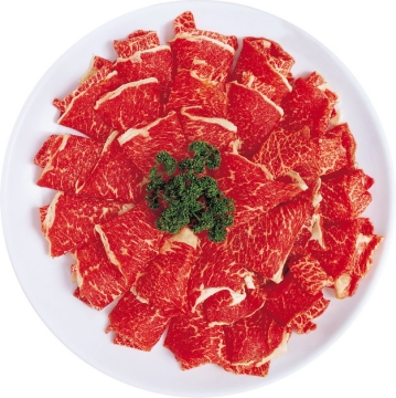 盘中的雪花牛肉和牛肉片896184png图片素材