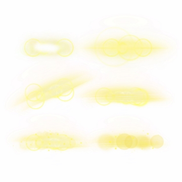 6款黄色光芒效果发光感光效果装饰175030PSD免抠图片素材