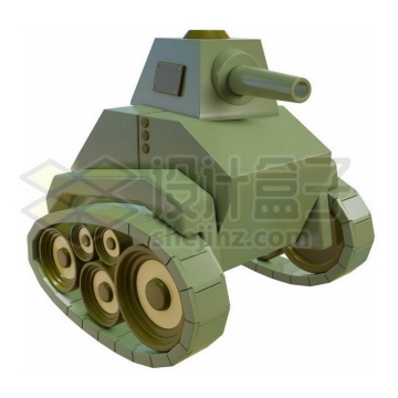 一个卡通小坦克3D模型2576494PSD免抠图片素材