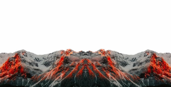 夕阳照射下火红的大雪山高山6941051png免抠图片素材