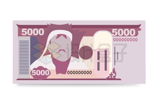 卡通蒙古图格里克5000元蒙古国货币纸币7669308矢量图片免抠素材