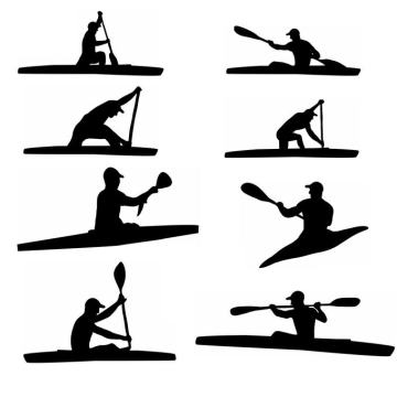 8款皮划艇运动员奥运会人物剪影9548079免抠图片素材