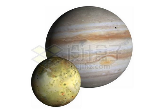 太阳系最大行星木星及其第三大卫星木卫一伊奥png免抠高清图片素材